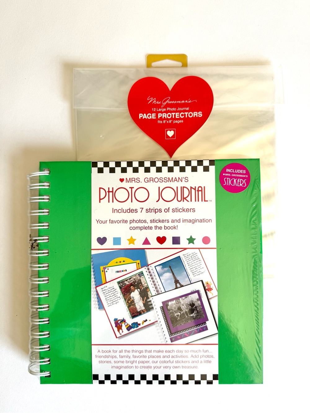 Mrs Grossmans Photo Journal Scrapbook Kit & 8x8 Page Protectors Set Vintage 90s
